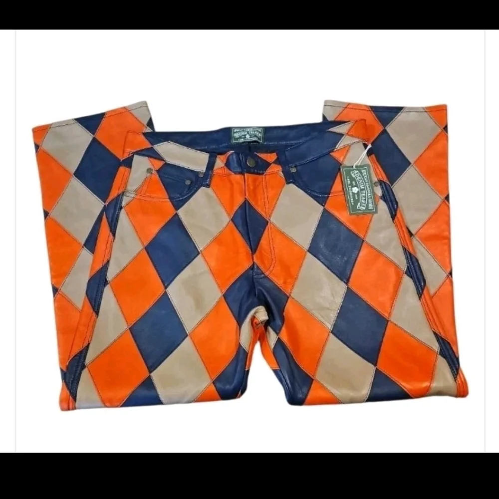 NWT Denim Tears Lamb Leather Jacquard Patchwork Pant L - Picture 8 of 11